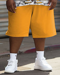 Big Guy's Casual T-Shirt and Shorts Set Graffiti Bear Tracksuit