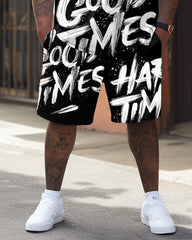 Street Hip Hop Large Letter Print Large Men's Set