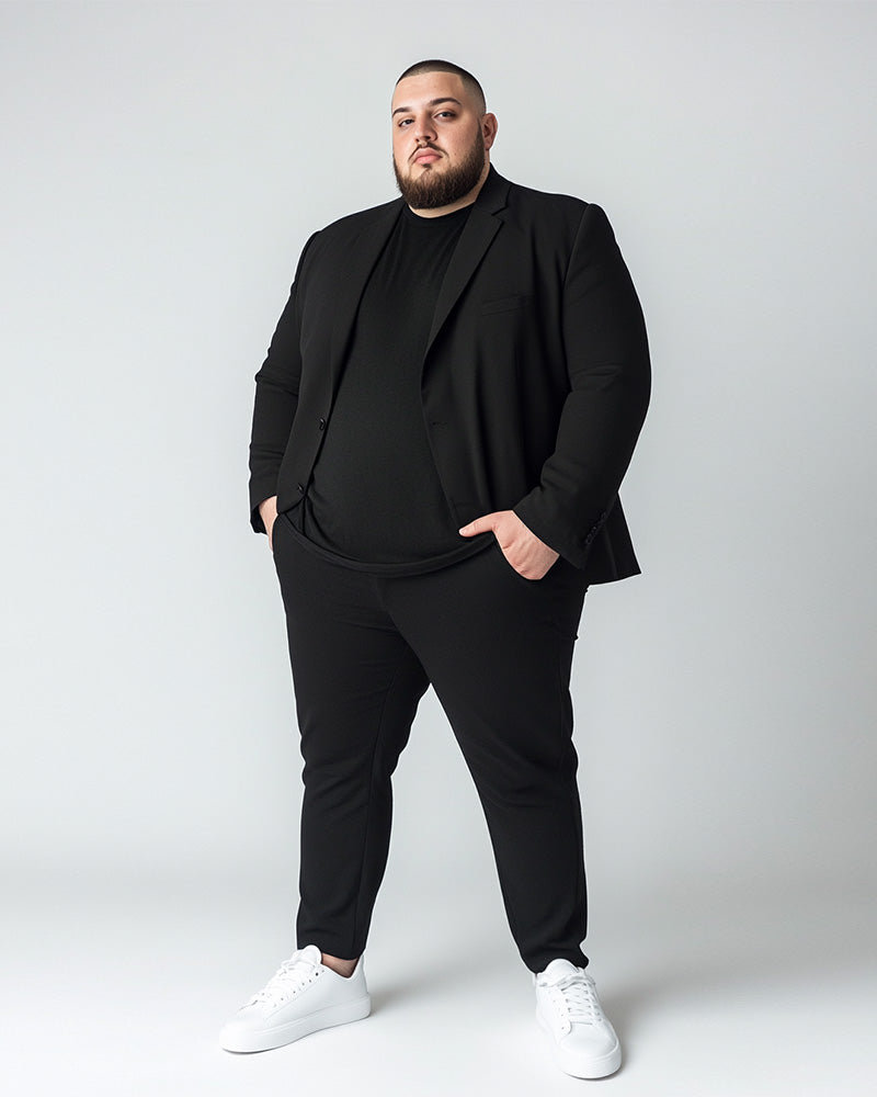 Big & Tall Men's Daily Business Solid Color Trousers
