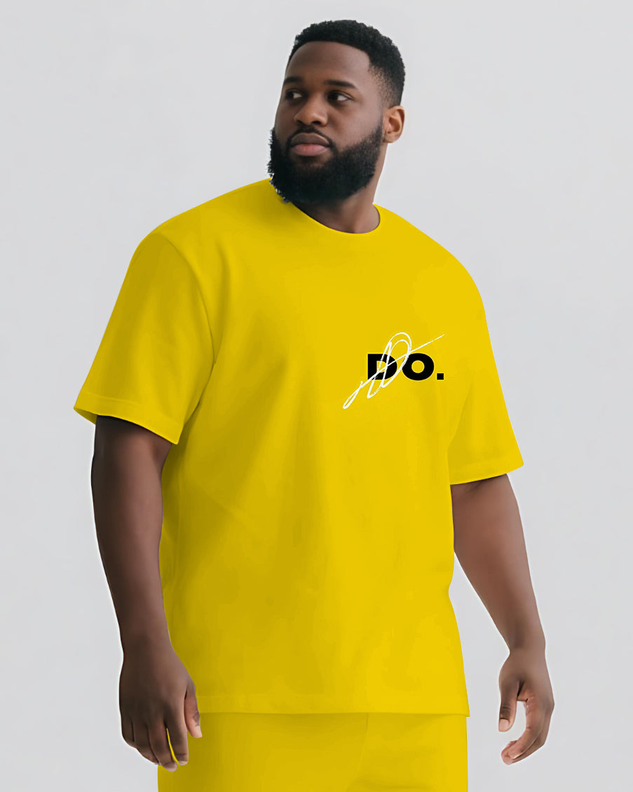 Do Like You Already Won Men's Big & Tall Casual Lettering T-shirt 2-Piece Set