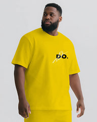 Do Like You Already Won Men's Big & Tall Casual Lettering T-shirt 2-Piece Set