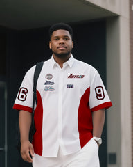 Big & Tall Men's Daily Leisure. Original Design Academy Style Splicing. Printed Short Sleeve Shirt Shorts Suit