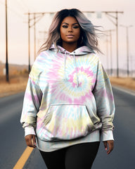 Women's Big & Tall Tie Dye Long Sleeve Hoodie