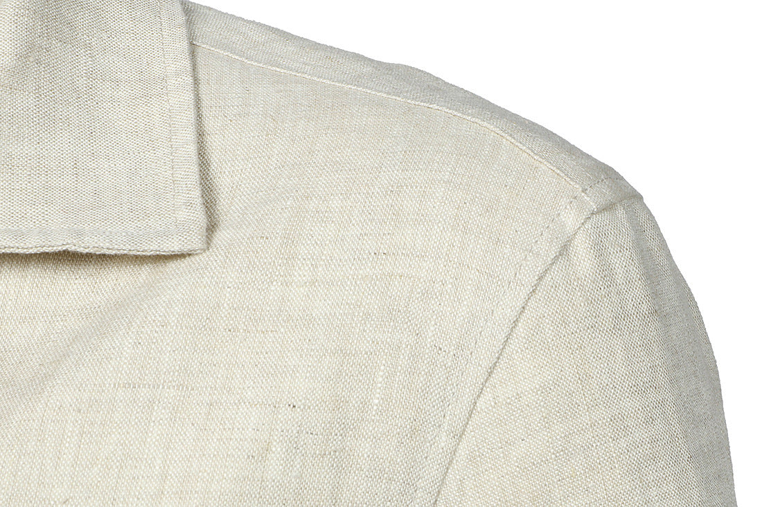 M-5XL Men's Casual Linen Jacket With Laps And Multi-Pockets