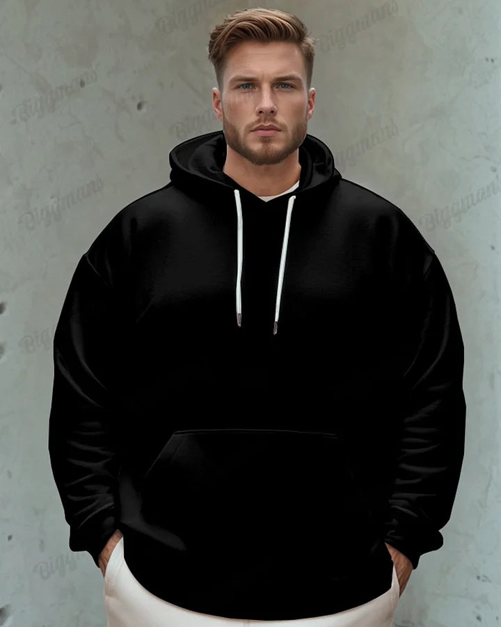 Men's Classic Casual Plus Size Solid Color Hoodie