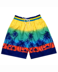 Big & Tall Men's Hawaii. Summer Multi-Level Colorblock Coconut Tree Seaside Beach Pants