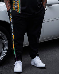 Big Boy Essential Fashion African Impression Totem Print Short Sleeve Trousers Suit