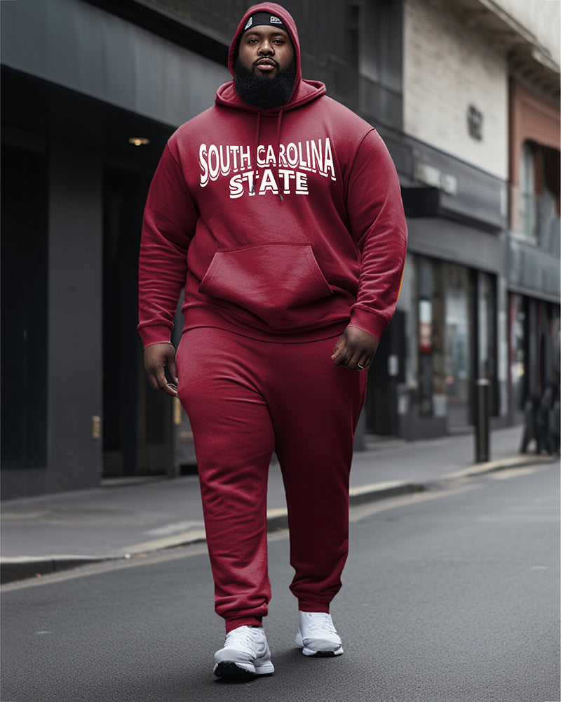 Big & Tall Men's South Carolina State Style Hoodie and Sweatpants Two Piece Set