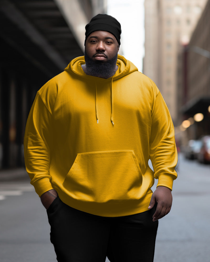 Men's Classic Casual Plus Size Solid Color Hoodie