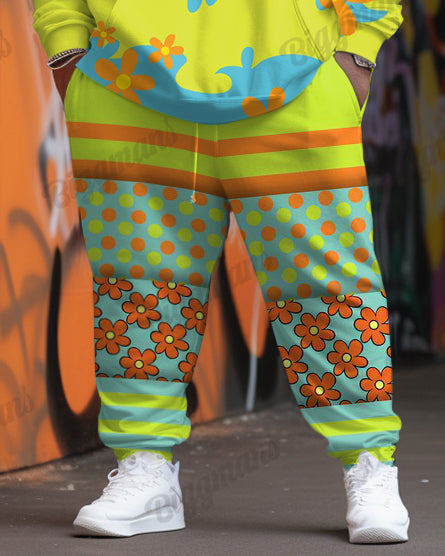 Men's Big & Tall Scooby Doo Floral Print Hoodie Set