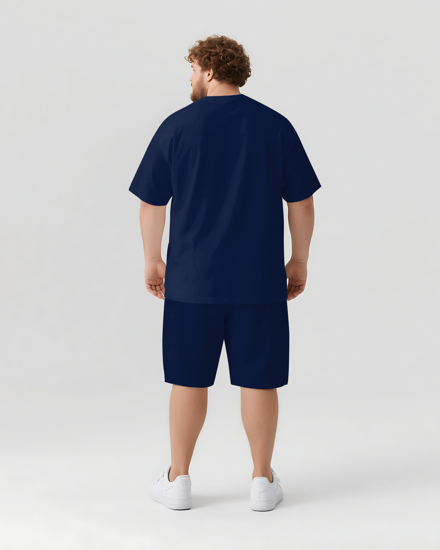 Success Starts with Never Giving Up Men's Big and Tall Simple Lettering Short Sleeve T-shirt Shorts Set