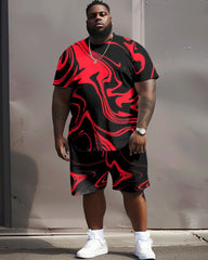 Street Hip Hop Art Irregular Flowing Print Large Men's Suit