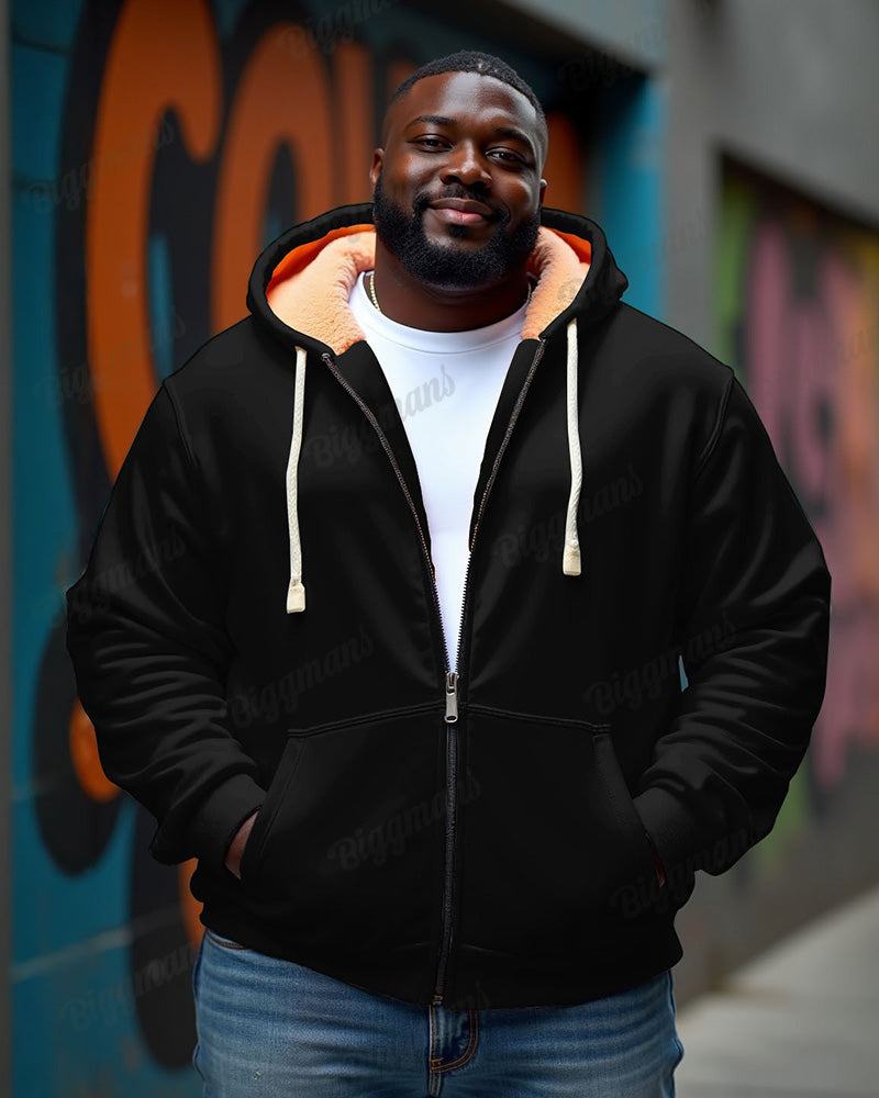 Men's Big & Tall Solid Color Fleece Zipper Cardigan Hoodie