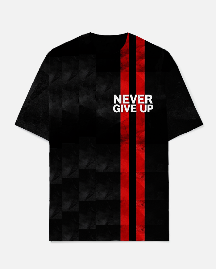 Real Strength Is Never Giving Up Men's Big and Tall Lettering Stripes Short Sleeve T-shirt 2-Piece Set
