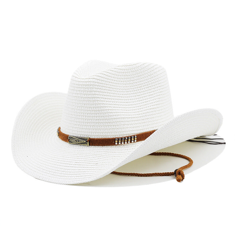 Multicolor Ethnic Classic Belt Denim Straw Hat