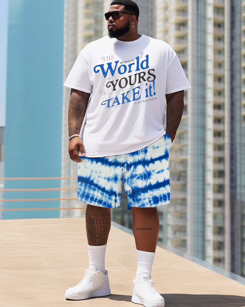 Contrast Tie Dyed Banner Personalized Printed Large Men's Set