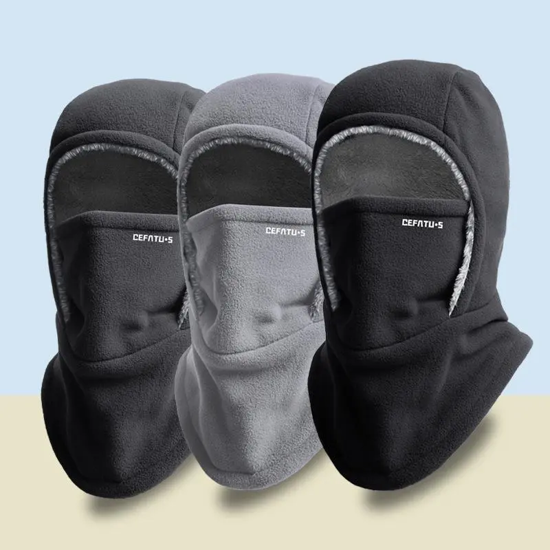 Autumn/Winter Outdoor Thermal Hat/Head Cover/All-in-One Hat with Face Mask, Outdoor Thermal Pullover Hat