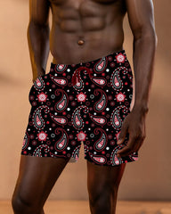 Big & Tall Men's Hawaii. Paisley Colorblock Holiday Shorts