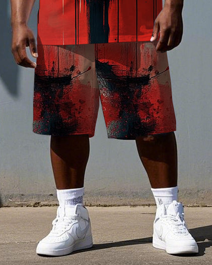 Tears Are A Symbol of Unyielding Grit Big & Tall Men's Skull Style Short Sleeve T-shirt 2-Piece Set