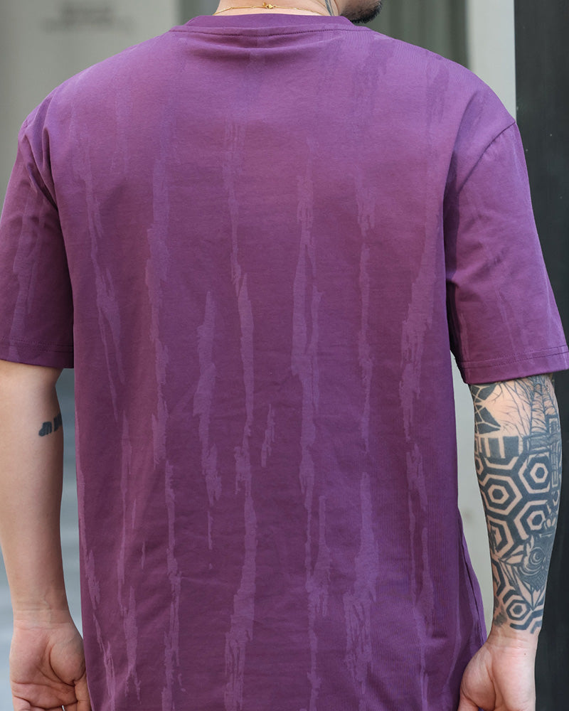 4XL-8XL Big & Tall Men's Daily Leisure Vertical Respect Letter Cotton Crewneck Short-sleeved T-shirt
