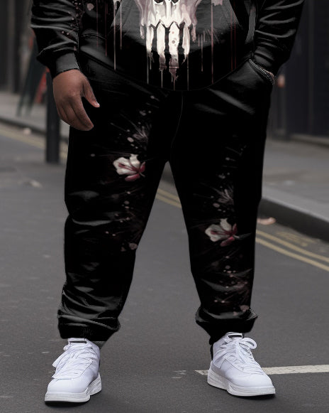 Men's Big and Tall Skull Street Long Sleeve Hoodie Set