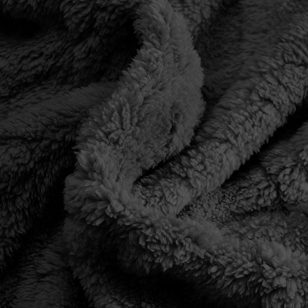 S-3XLTexture Plush Diamond Hooded Loose Fleece-lined Sweatshirt