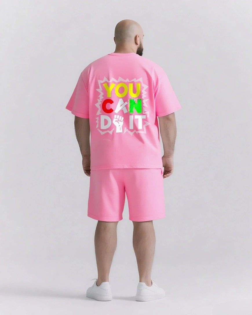 Do It and Be The Plot Twist Men's Big & Tall Simple Lettering T-shirt 2-Piece Set