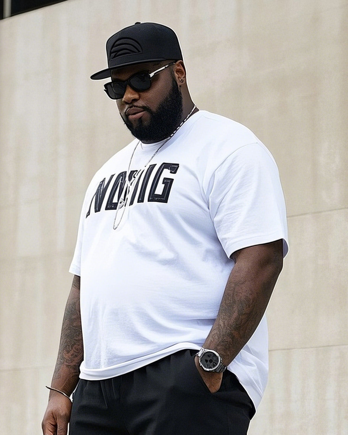 Big Man Street Fashion Handmade Original Graffiti Short Sleeve T-Shirt Shorts Suit