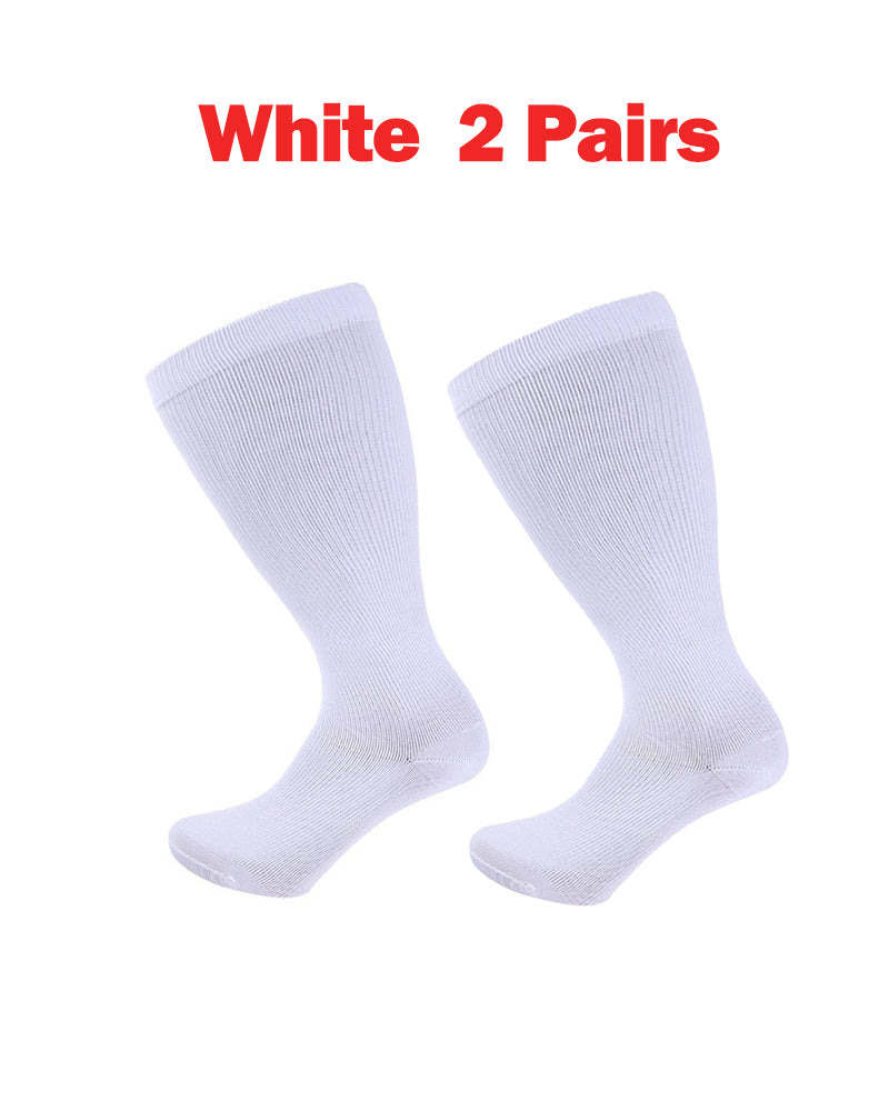 🔥2XL-7XL Solid Color Running Fitness Compression Socks For Obese Men And Women Sports Socks