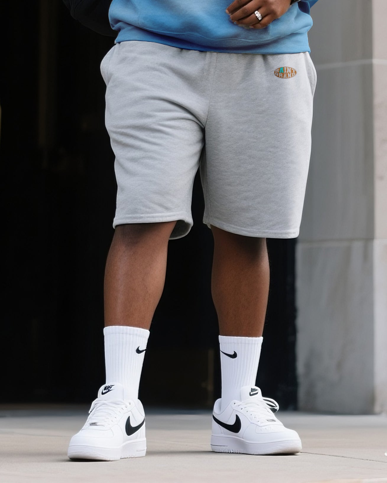 Big & Tall Men's Daily Leisure. Original Design Academy Style Skull Design. Hoodie Shorts Suit