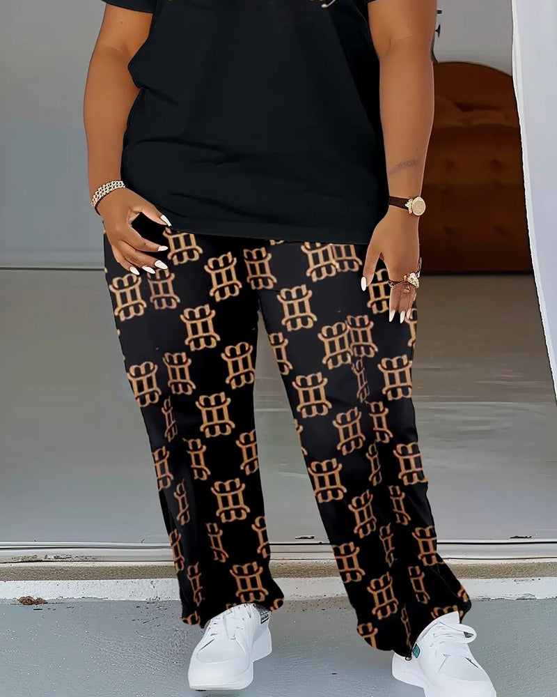 Women's Big & Tall Nope Not Today T-Shirt and Trousers Set