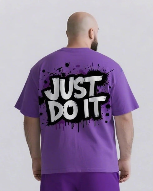 Don’t Think Just Do It Big & Tall Men's Lettering Simple Short-Sleeve T-shirt 2-Piece Set