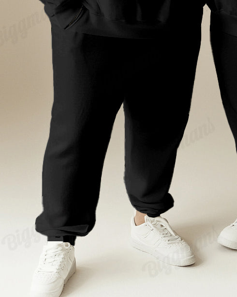 Couple Fashion Casual Plus Size Suit Keeper And Catch Letter Print Hoodie Suit