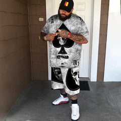 Big & Tall Men's Black Scalloped Skull Set | Biggmans