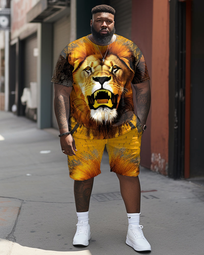Street Roar Yellow Lion Print Large Men's Set