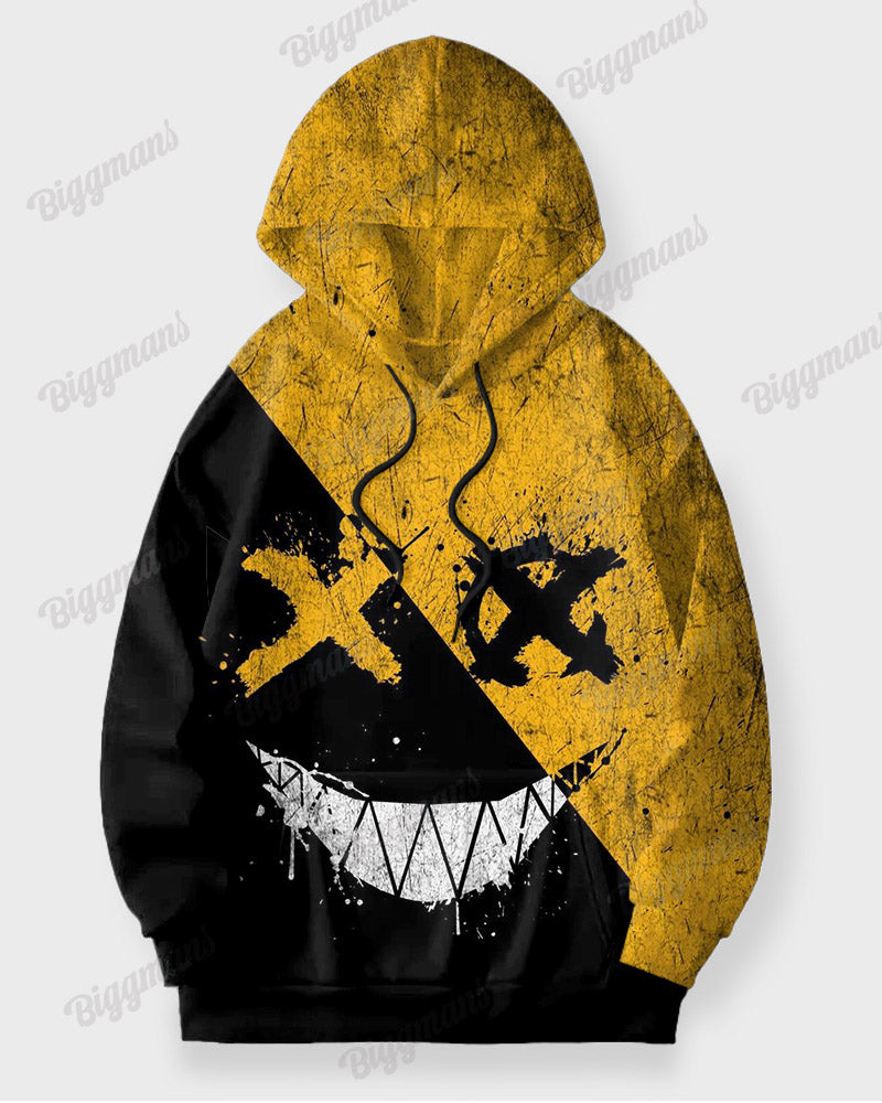 Men's Big & Tall Casual Hip Hop Colorblock Wicked Long Sleeve Hoodie Set
