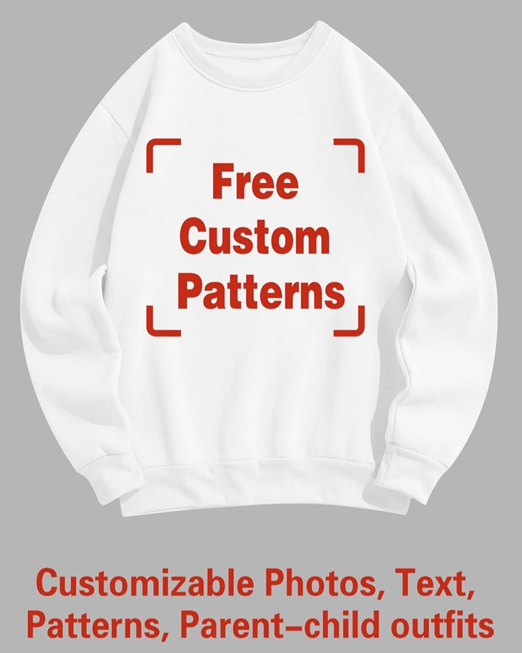 Custom Plus Size Sweatshirt (You Can Upload Pictures, Text, Logo, Etc. To Customize Your Interesting Sweatshirt)