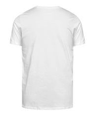 Men's Plus Size White Hawaiian Skull Corsage Print Round Neck Short Sleeve Tee