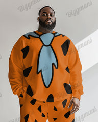 Big Guys Fred Flintstone Tie Sweatshirt Two-Piece Set
