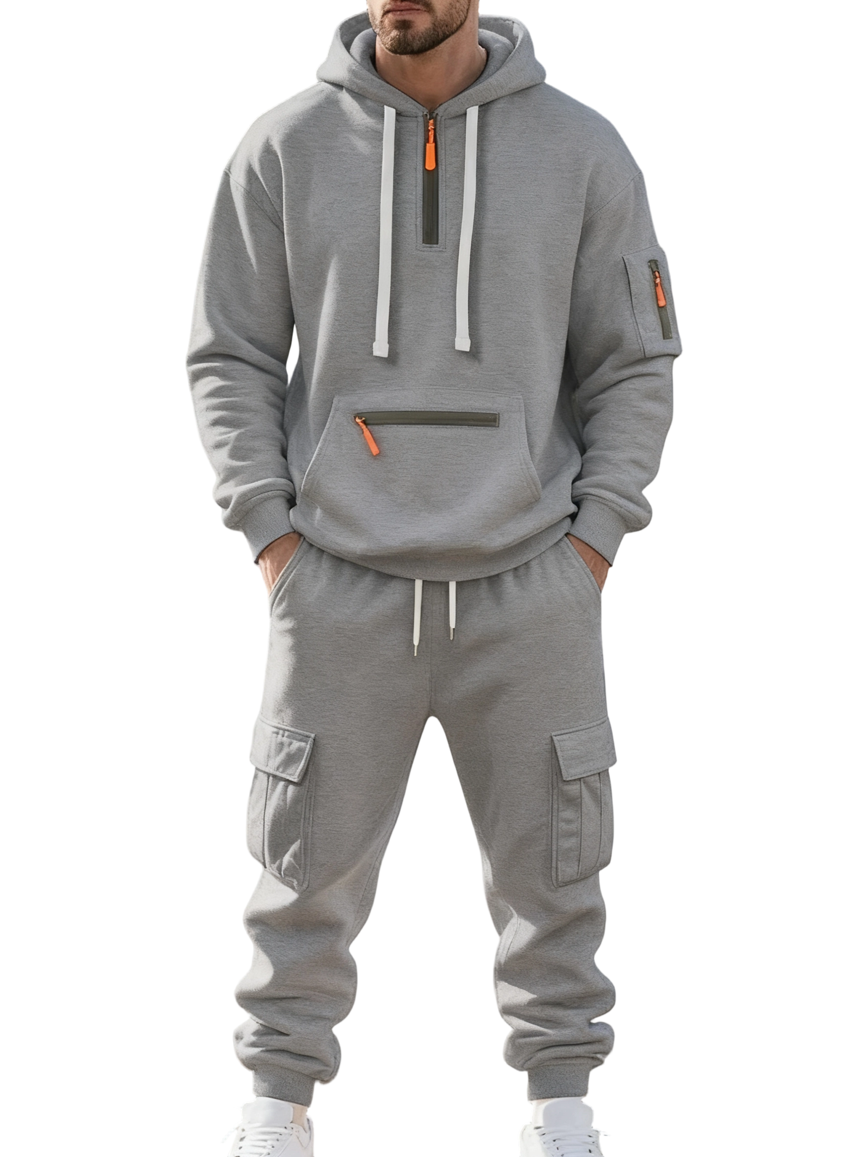 Christmas exclusive sale!Men’s Winter Fleece-Lined Set – Warm Casual Workwear Outfit with Multi-Pocket Jacket & Pants