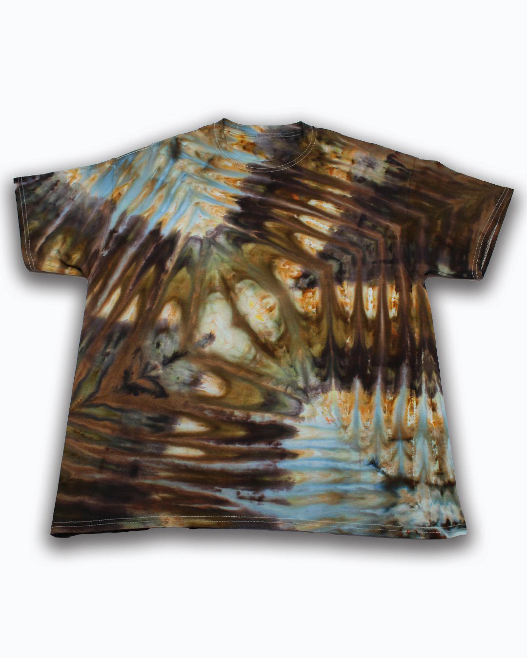 Men's Plus Size Shore Thing Double Diamond Tie Dye Round Neck T-Shirt Shorts Suit