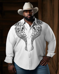 Men's Big and Tall Western Cowboy Long Sleeve Shirt