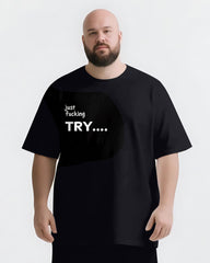 Every Win Starts with One Try Big & Tall Men's Simple Lettering T-shirt 2-Piece Set