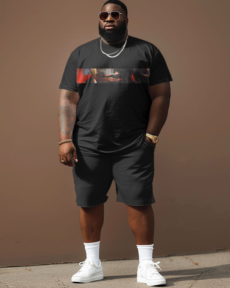 Street Abstract Avatar Oil Painting Color Block Print Large Men's Suit