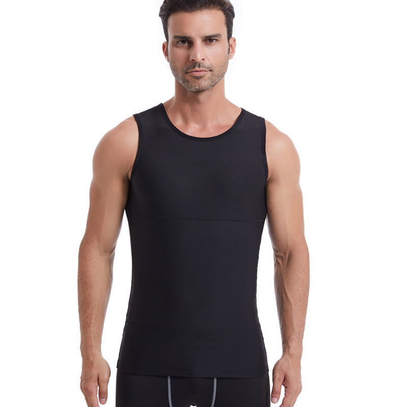 L-4XL Big & Tall Men's Abdominal And Chest Vest | Body Shaping Underwear Compression Vest |