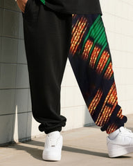 Big Boy Daily Casual Simple Impression Painting Creative Stitching Texture POLO English Short-sleeved Trousers Suit