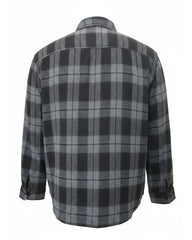 Big & Tall Men's Black-autumn/winter Commuter Plaid Flannel Fabric Long Sleeve Shirt