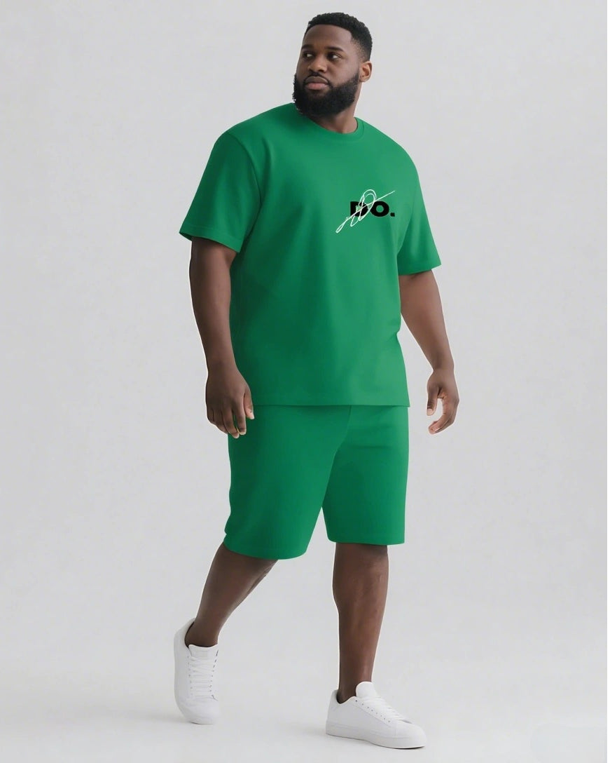 Do Like You Already Won Men's Big & Tall Casual Lettering T-shirt 2-Piece Set
