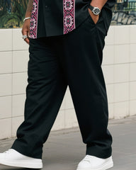 Big Boy Essential 2025 Fashion High Sense Black Double Line Short Sleeve Shirt Trousers Suit