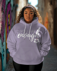 Women's Plus You are Enough Print Casual Hoodie